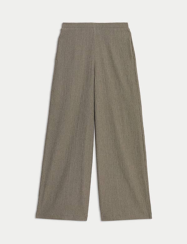 Textured Wide Leg Trousers - JP
