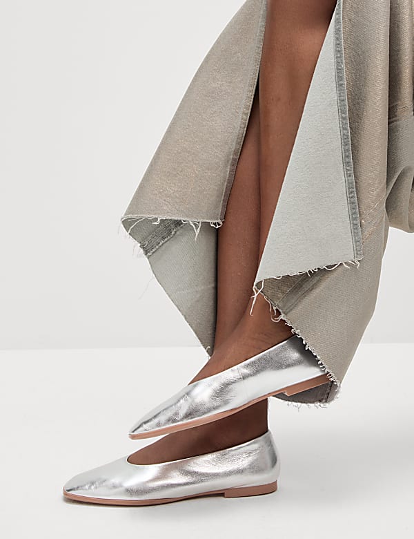 Denim Foil Metallic Maxi Skirt - CA