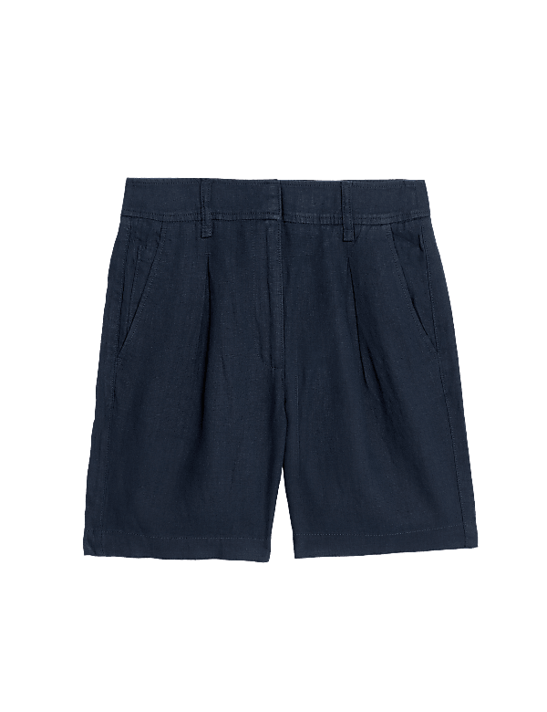 Pure Linen High Waisted Shorts