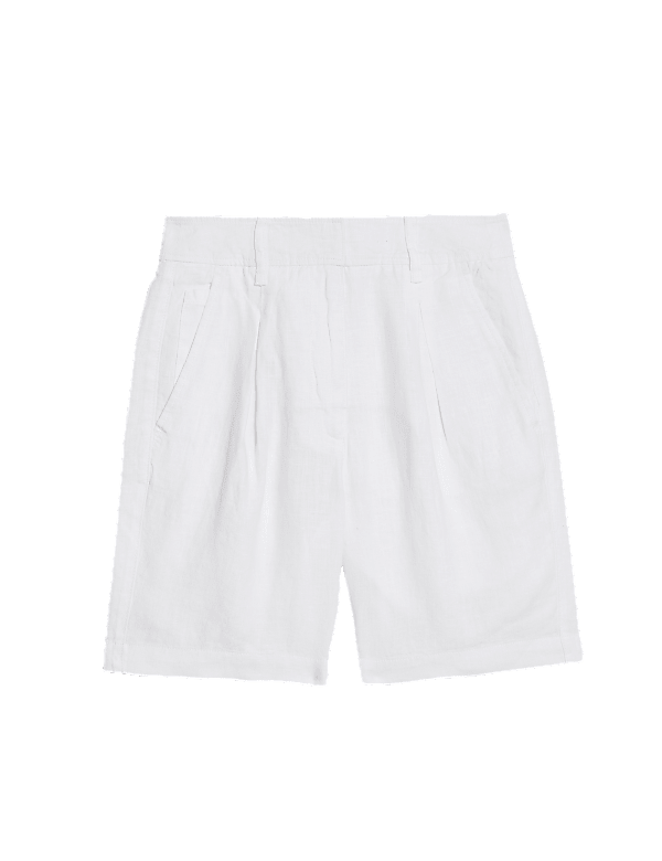 Pure Linen High Waisted Shorts