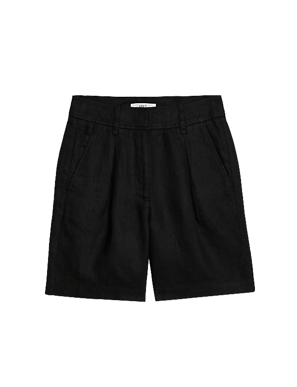 Pure Linen High Waisted Shorts