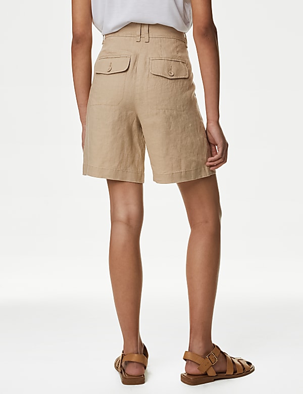 Pure Linen High Waisted Shorts