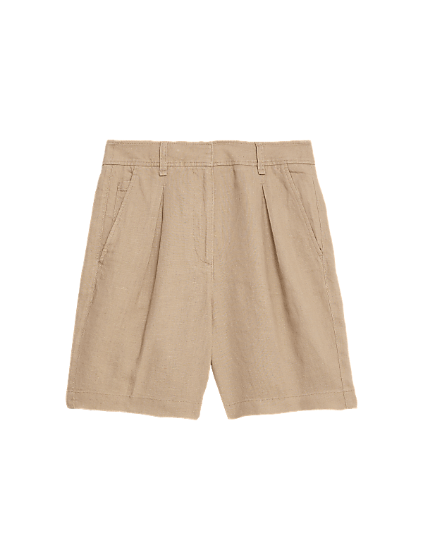 Pure Linen High Waisted Shorts
