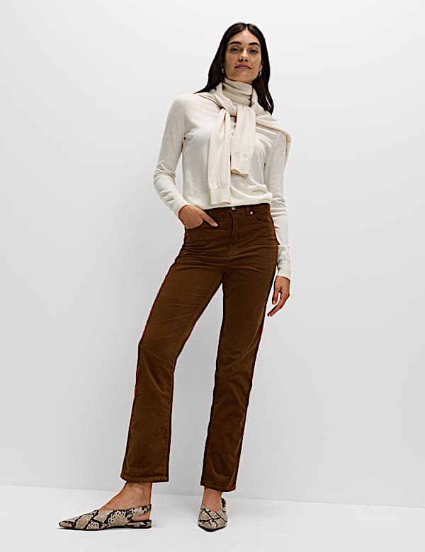Cotton Rich Cord Straight Leg Trousers with Modal - NZ