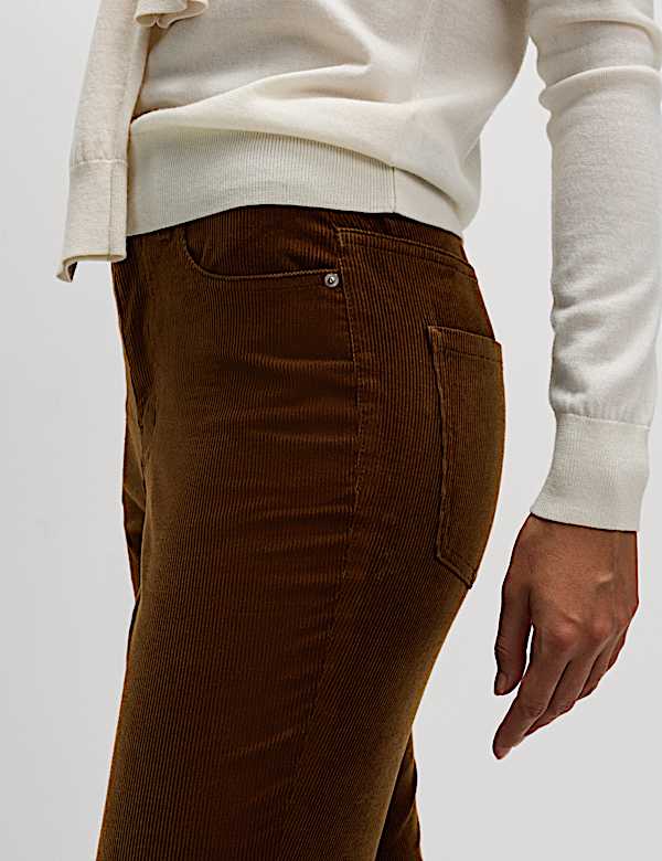 Cotton Rich Cord Straight Leg Trousers with Modal - NZ
