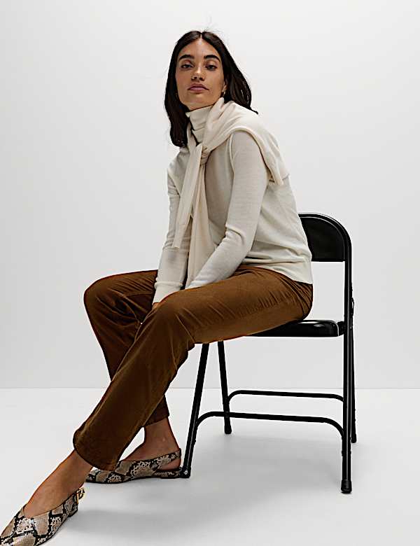 Cotton Rich Cord Straight Leg Trousers with Modal - NZ