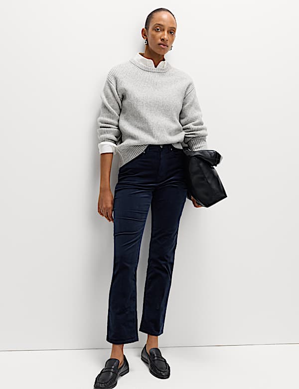 Cotton Rich Cord Straight Leg Trousers with Modal - SE