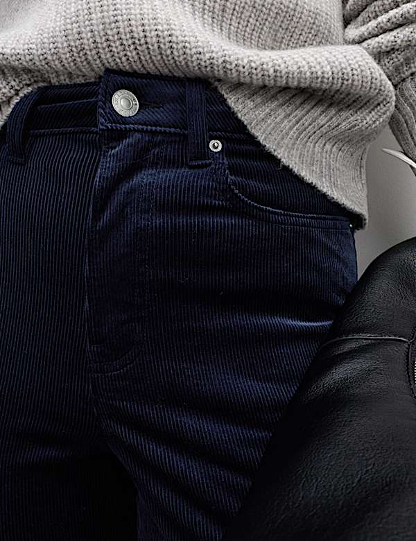 Cotton Rich Cord Straight Leg Trousers with Modal