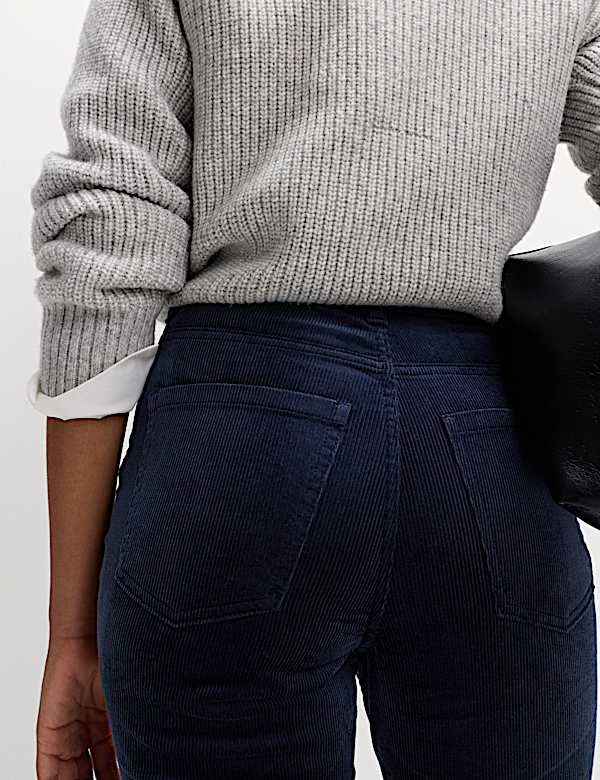 Cotton Rich Cord Straight Leg Trousers with Modal