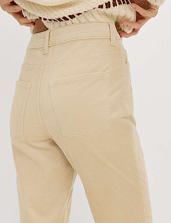 Cotton Rich Cord Straight Leg Trousers with Modal - AT