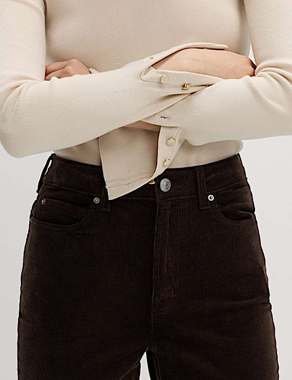 Cotton Rich Cord Straight Leg Trousers with Modal