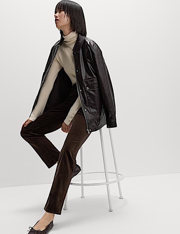 Cotton Rich Cord Straight Leg Trousers with Modal