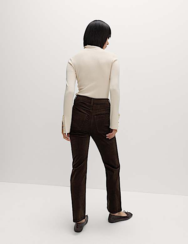 Cotton Rich Cord Straight Leg Trousers with Modal