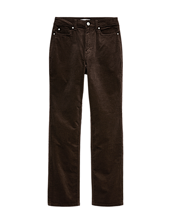 Cotton Rich Cord Straight Leg Trousers with Modal