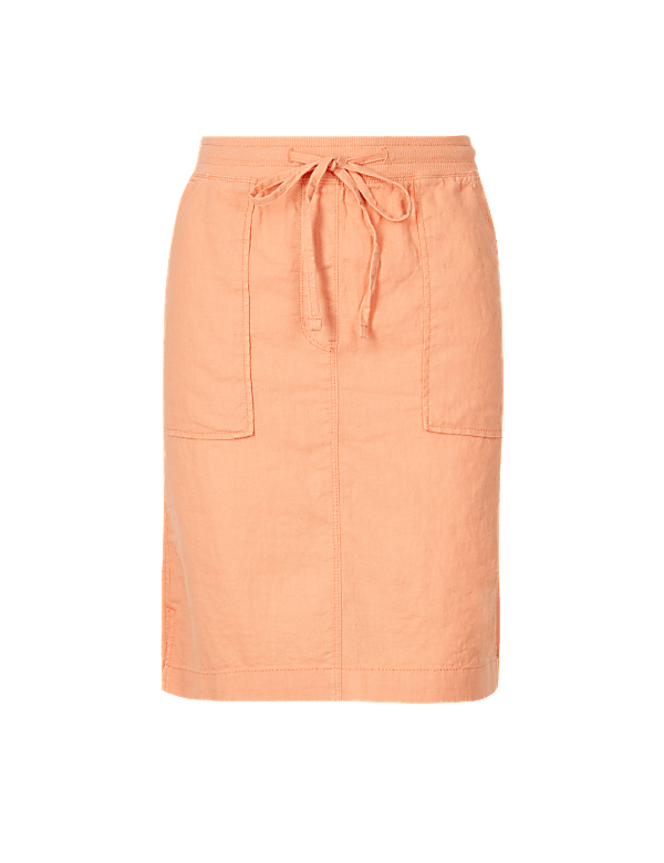 Linen Rich A-Line Mini Skirt
