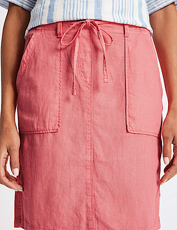 Linen Rich Elasticated Waist Mini Skirt