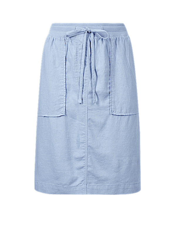 Linen Rich A-Line Skirt