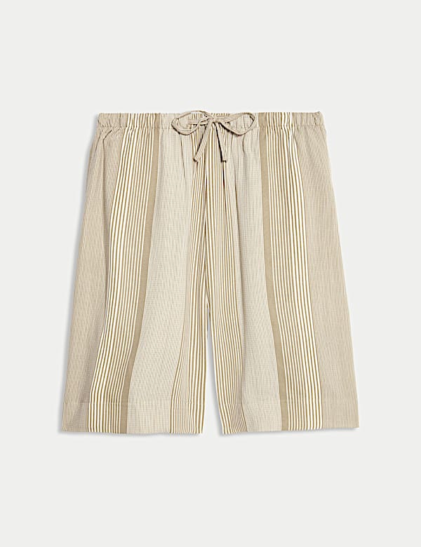 Printed Pure Twill High Waisted Shorts - CH