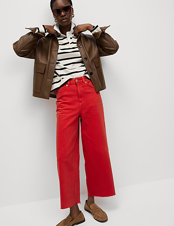 Wide Leg Cropped Jeans - CY