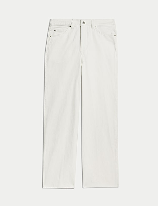 Wide Leg Cropped Jeans - HU