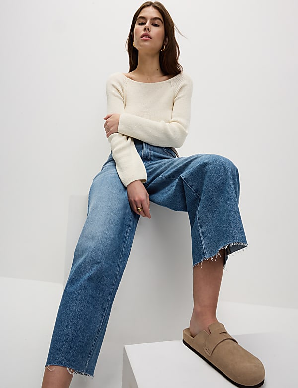 Wide Leg Cropped Jeans