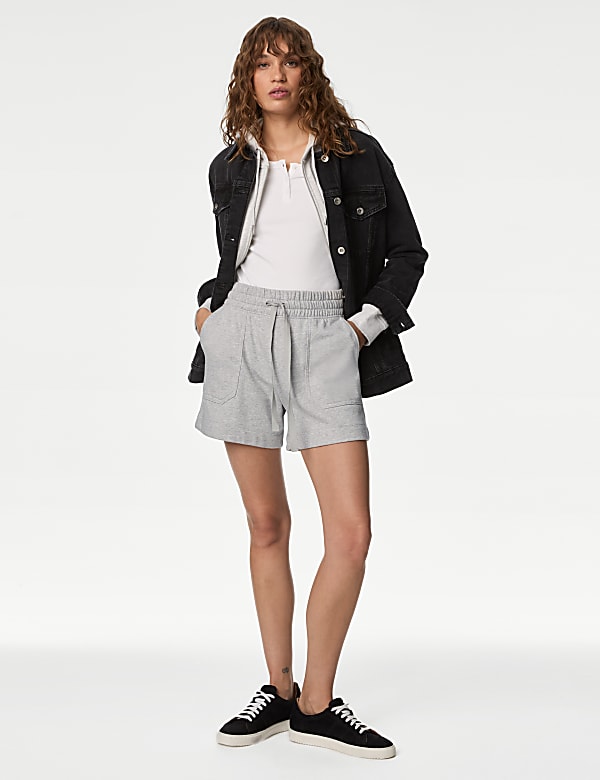 Cotton Rich Jersey High Waisted Shorts