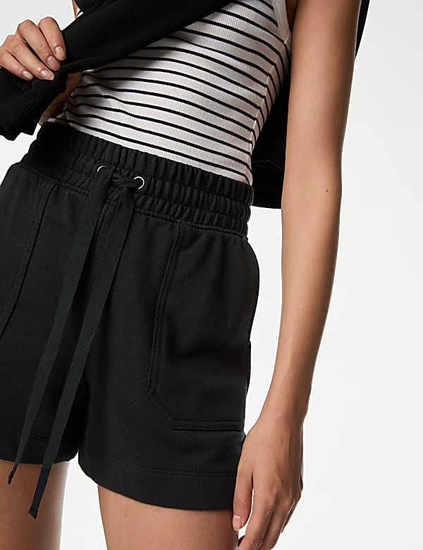 Cotton Rich Jersey High Waisted Shorts
