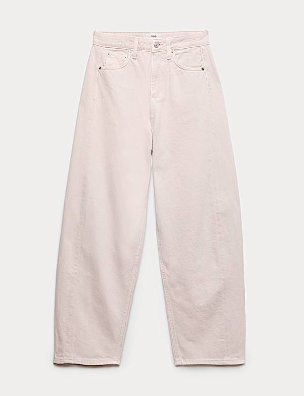 Jeans met ballonpijpen en middelhoge taille - NL