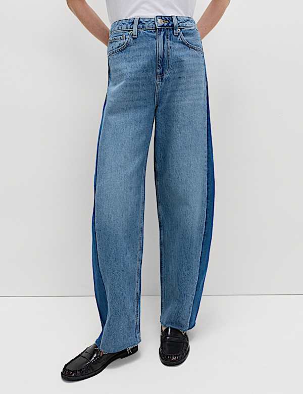 Mid Rise Barrel Jeans