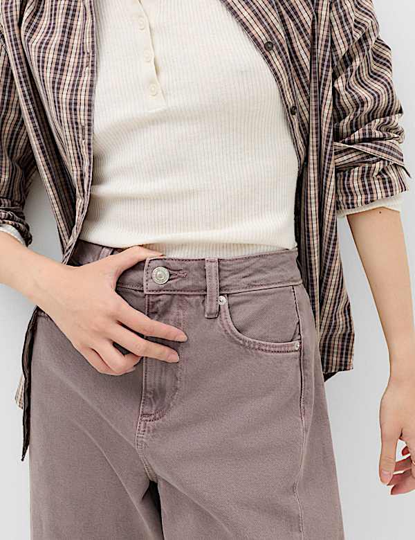 Mid Rise Barrel Jeans