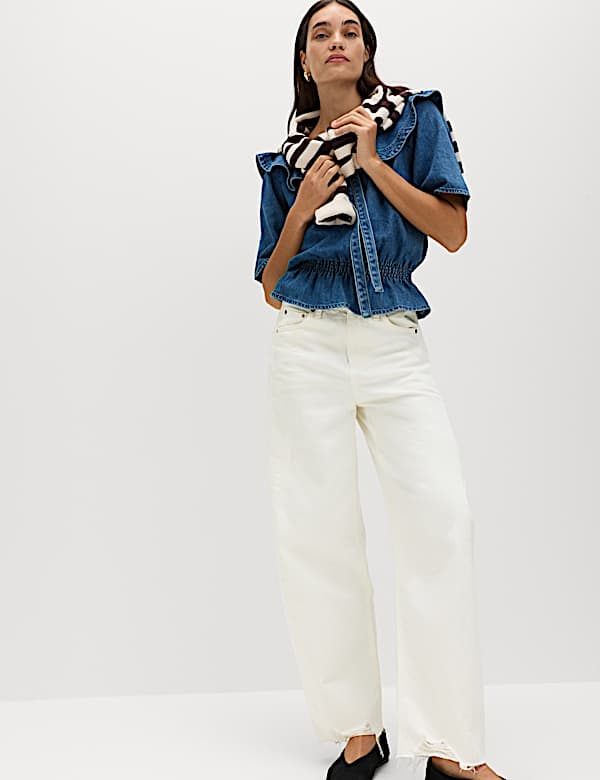 Mid Rise Barrel Jeans