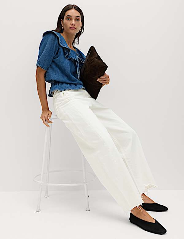 Mid Rise Barrel Jeans