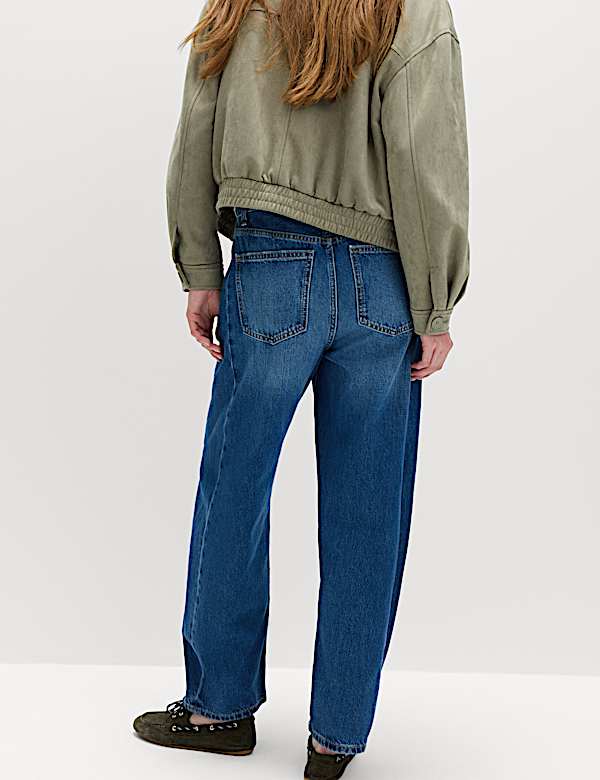 Mid Rise Barrel Jeans - US