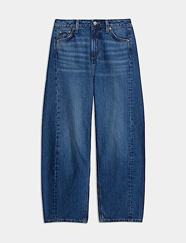 Mid Rise Barrel Jeans - US