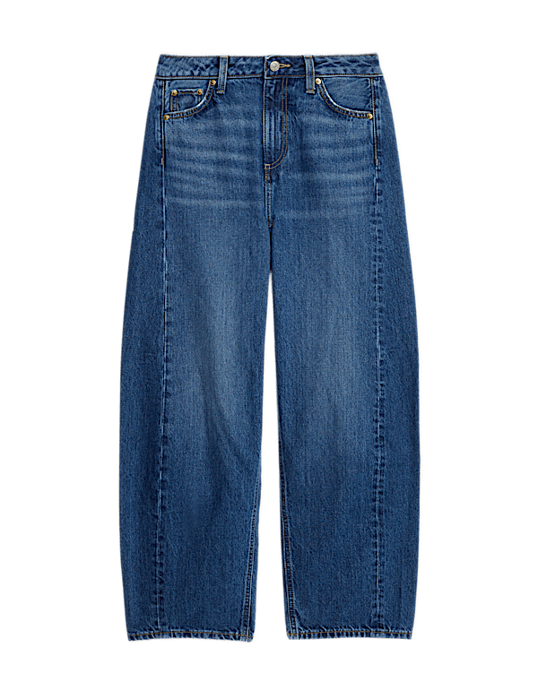 Mid Rise Barrel Jeans