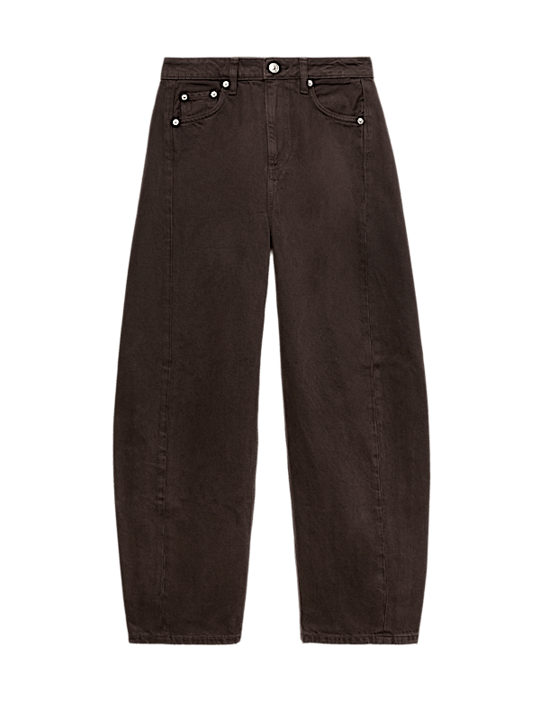 Mid Rise Barrel Jeans
