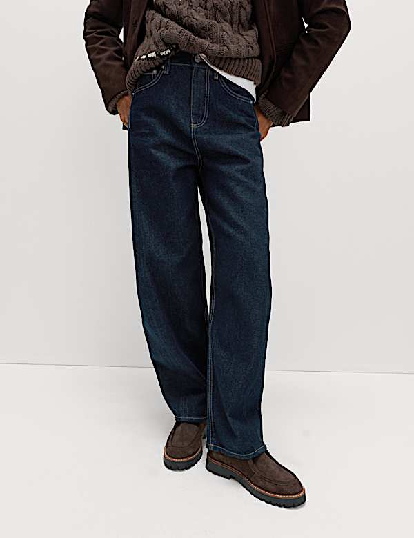 Mid Rise Barrel Jeans