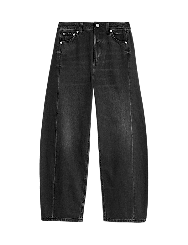 Mid Rise Barrel Jeans