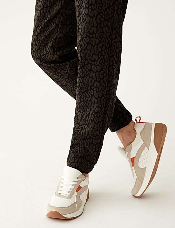 Jersey Animal Print Tapered Joggers