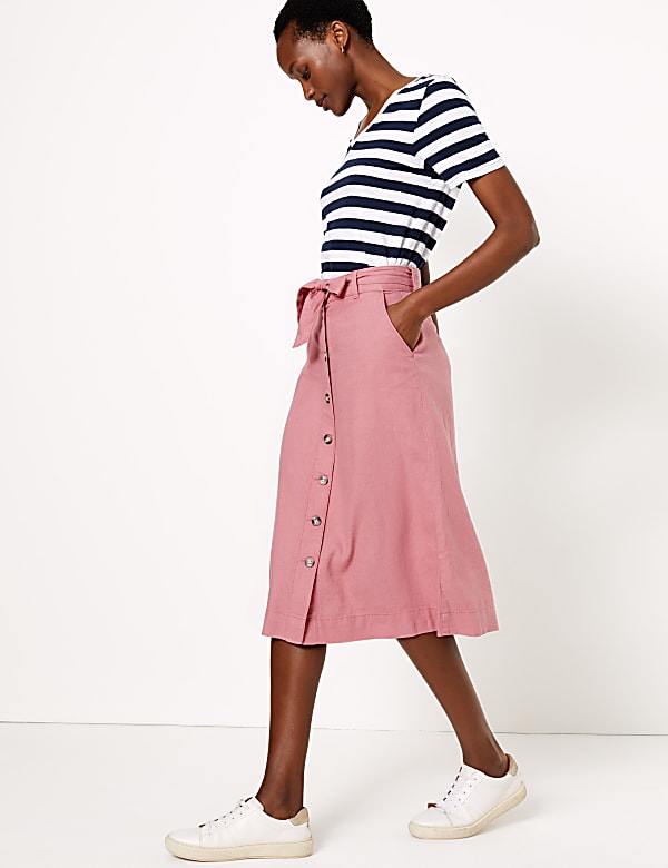 White linen skirt marks and spencer cheap