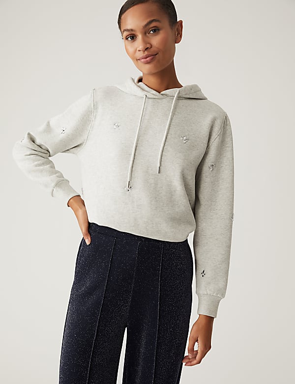Jersey Metallic Wide Leg Trousers