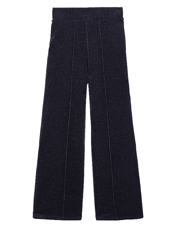 Jersey Metallic Wide Leg Trousers