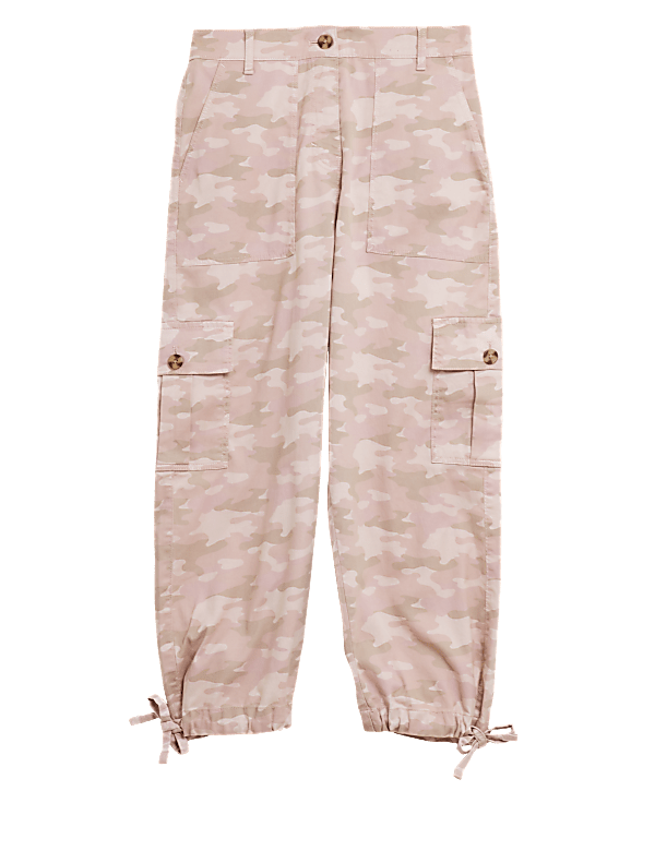Tencel&trade; Rich Cargo Camo Cropped Trousers