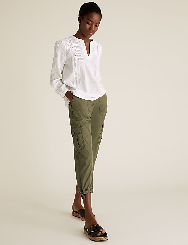 Tencel cropped trousers deals