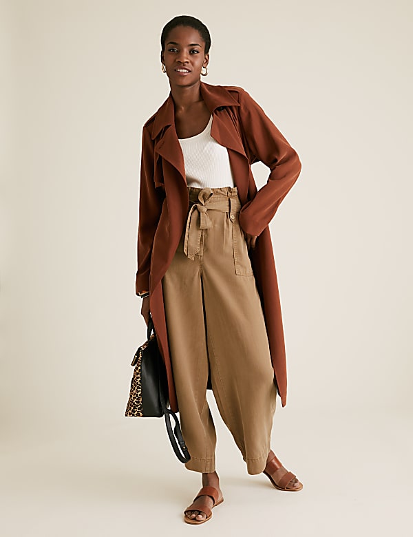 Chambray cropped trousers hotsell