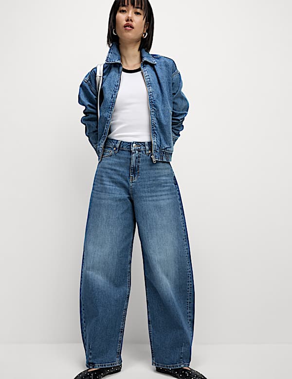 Relaxed Mid Rise Barrel Jeans - CA