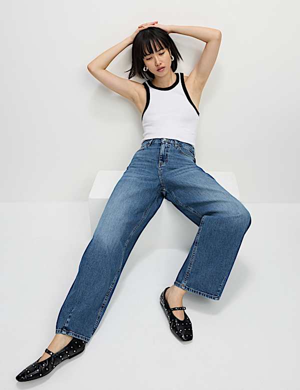 Jean taille normale coupe barrel décontractée - LU