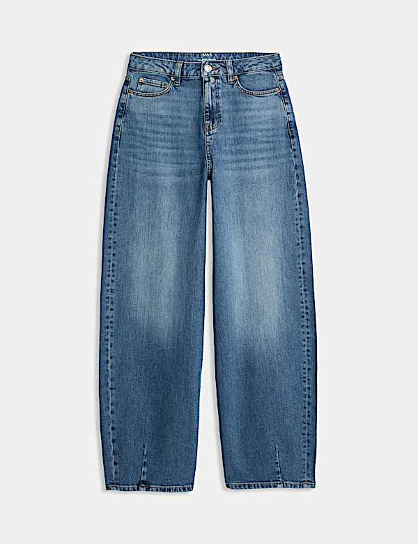 Relaxed Mid Rise Barrel Jeans - JP