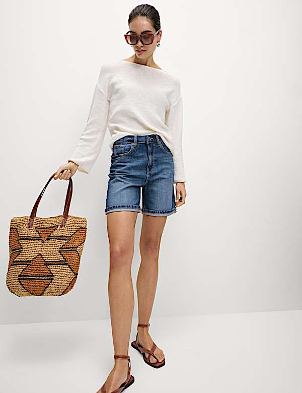 Denim Boyfriend Shorts - SI