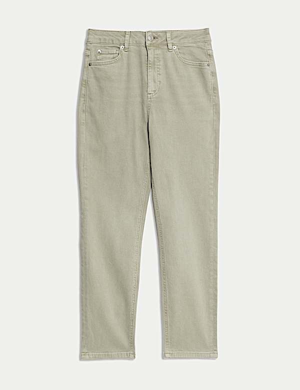 Jean raccourci coupe cintr&eacute;e taille haute - FR